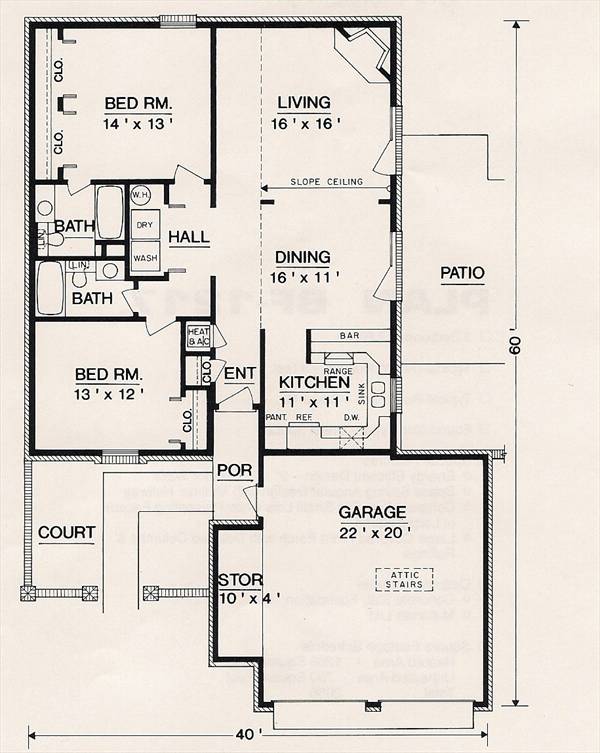 Floor Plan image of Kirkwood - 1216 House Plan